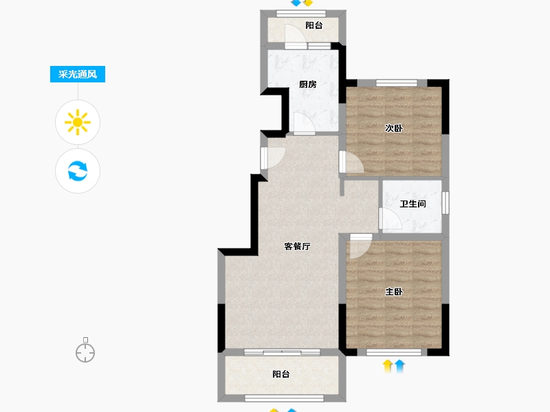 黑龙江省-哈尔滨市-招商学府-69.42-户型库-采光通风