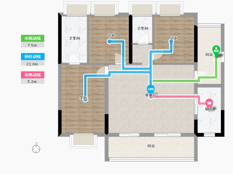 海南省-文昌市-融创高隆湾-103.37-户型库-动静线