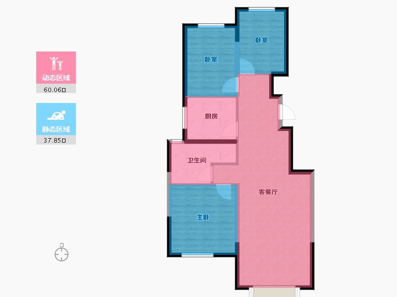 山东省-威海市-成山海景阁-88.59-户型库-动静分区