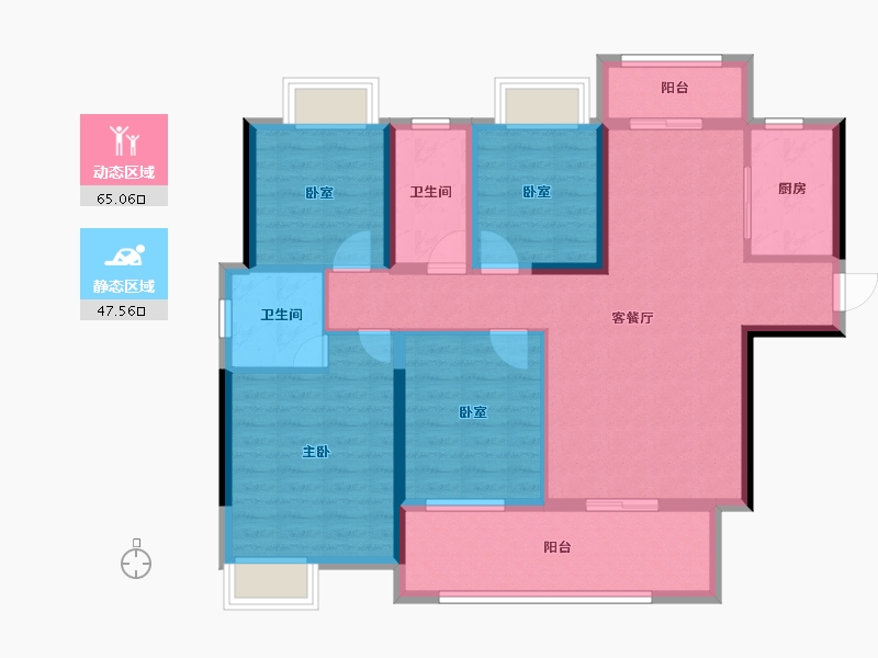 湖北省-黄石市-尚湖湾尚书院-100.16-户型库-动静分区