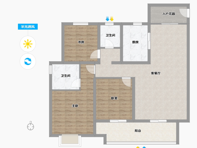 山东省-威海市-​威海万达广场-112.00-户型库-采光通风