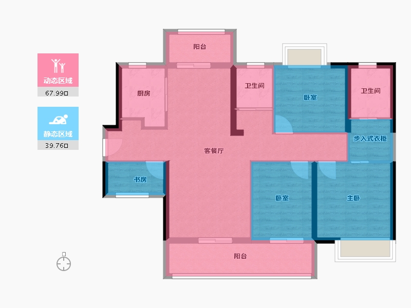 湖南省-湘潭市-大汉龙云台-110.00-户型库-动静分区