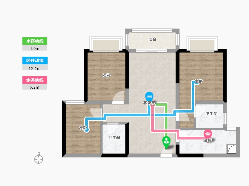 云南省-昆明市-首创·禧悦春城-77.14-户型库-动静线