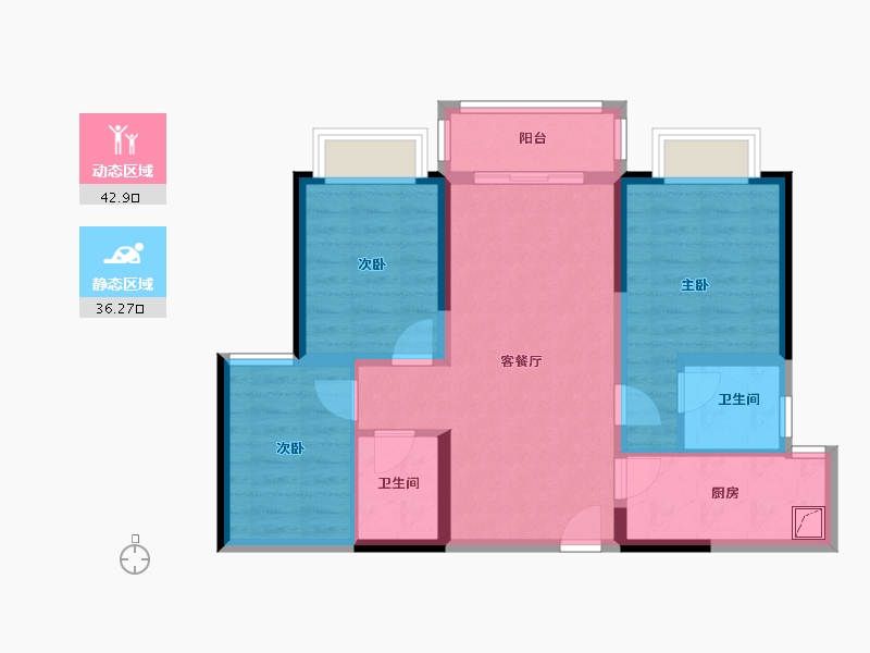 云南省-昆明市-首创·禧悦春城-77.14-户型库-动静分区