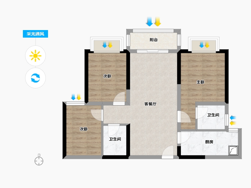 云南省-昆明市-首创·禧悦春城-77.14-户型库-采光通风