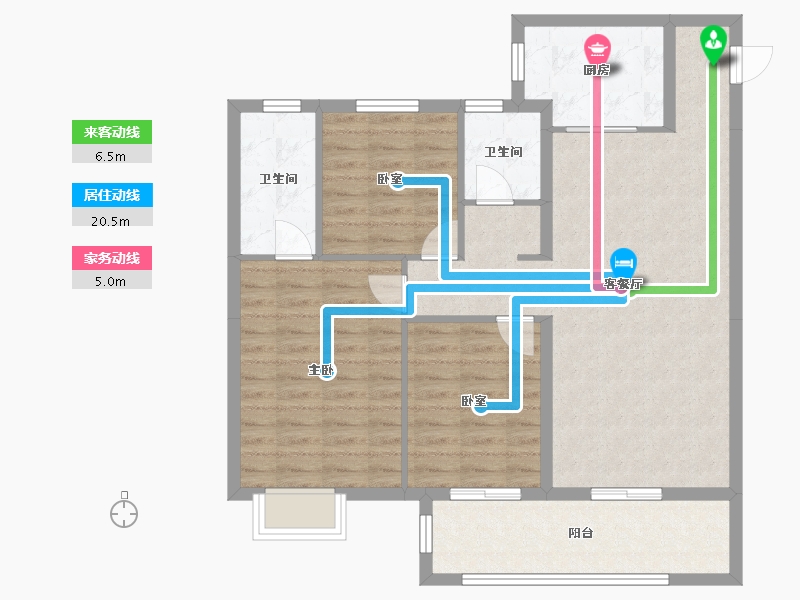 湖北省-黄石市-华嘉日月星辰-96.67-户型库-动静线