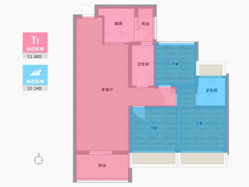 广东省-惠州市-昊翔源壹城中心-79.80-户型库-动静分区