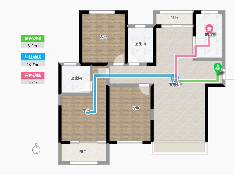 山东省-淄博市-国信国际公馆-112.80-户型库-动静线