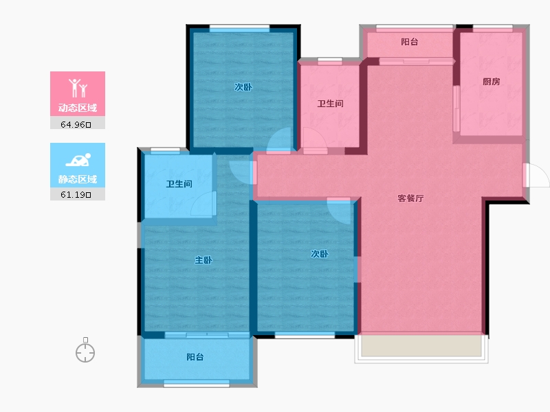 山东省-淄博市-国信国际公馆-112.80-户型库-动静分区