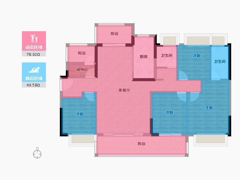 广东省-梅州市-五华敏捷城-115.36-户型库-动静分区