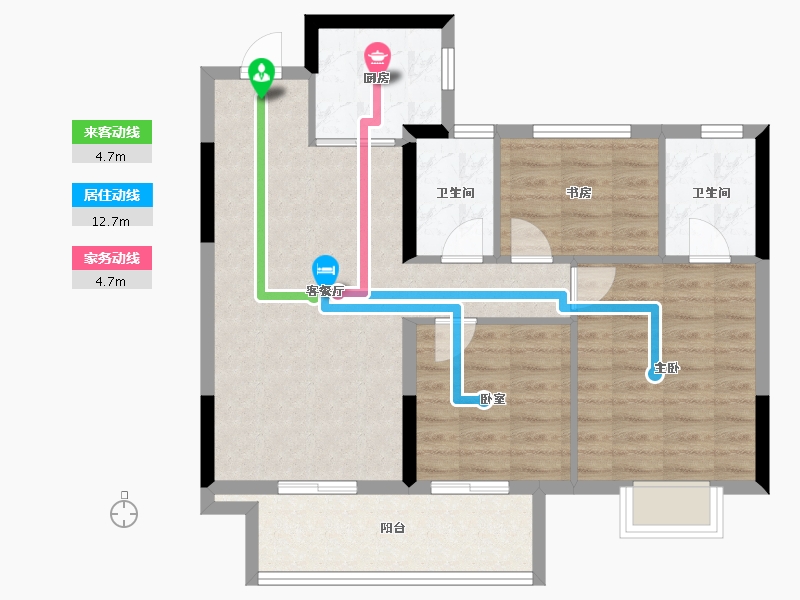 江西省-赣州市-凯旋·珑玺湾-79.30-户型库-动静线