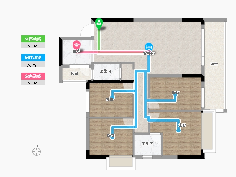 广东省-梅州市-东润华庭-97.76-户型库-动静线