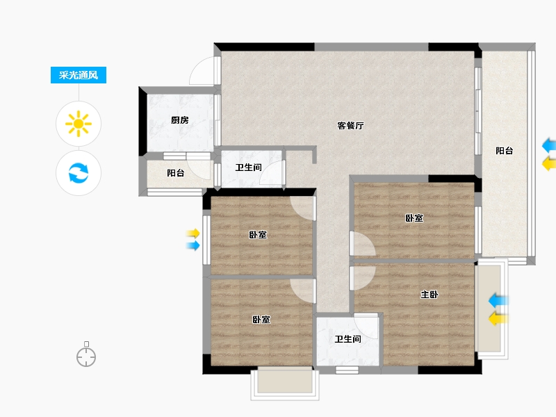 广东省-梅州市-东润华庭-97.76-户型库-采光通风