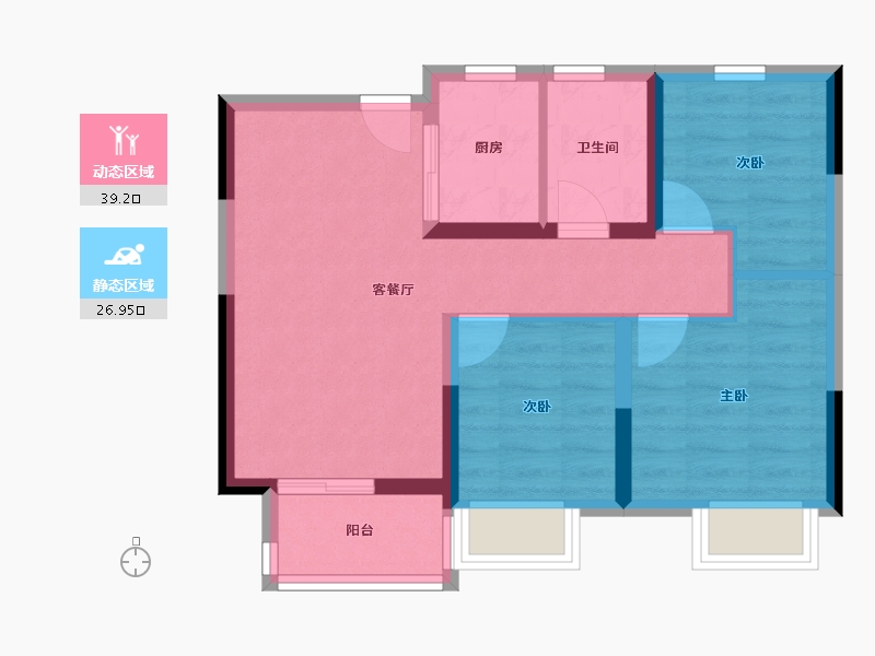 河北省-沧州市-中梁观沧海-58.34-户型库-动静分区