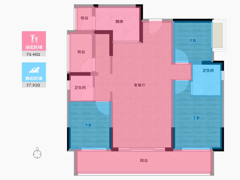 广东省-梅州市-五华敏捷城-104.81-户型库-动静分区