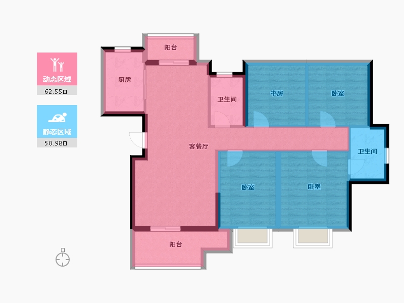 江西省-赣州市-凯旋·珑玺湾-101.60-户型库-动静分区