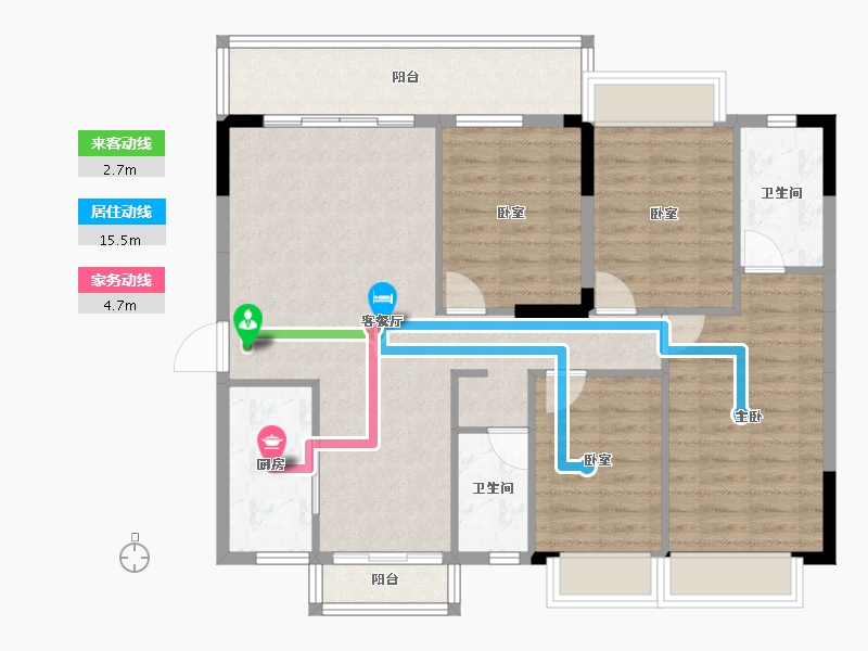 广东省-梅州市-东润华庭-103.26-户型库-动静线