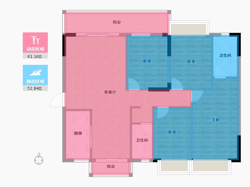 广东省-梅州市-东润华庭-103.26-户型库-动静分区