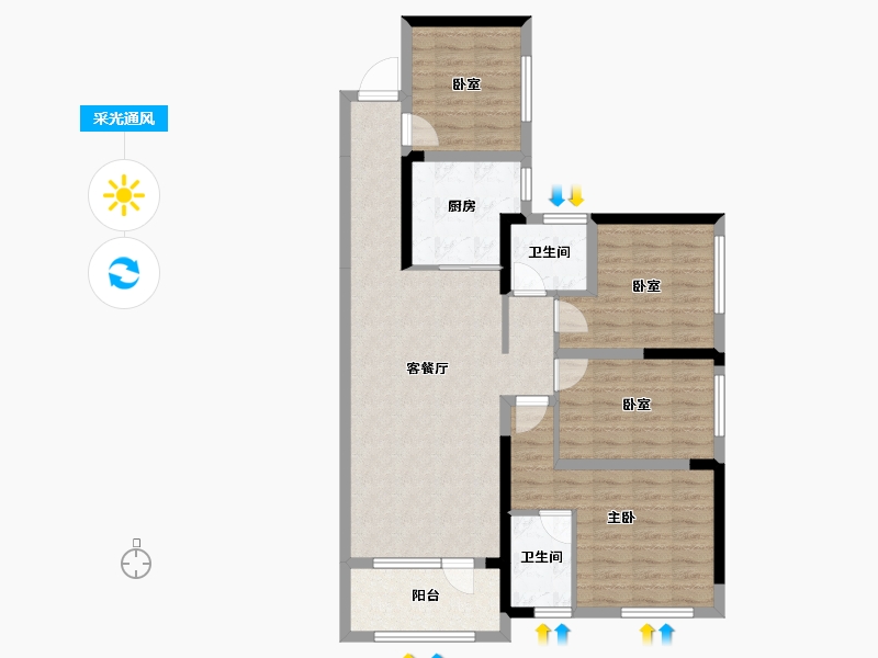 湖南省-株洲市-青龙湾-95.34-户型库-采光通风