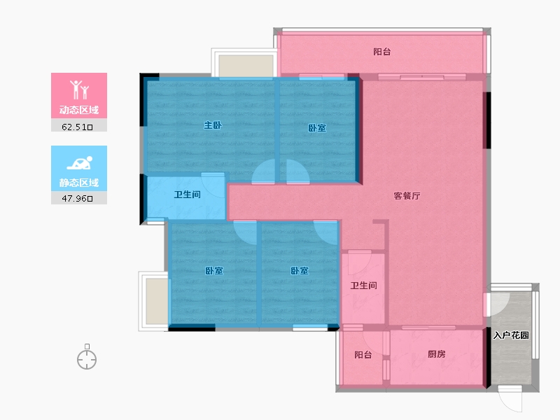 广东省-梅州市-东润华庭-104.56-户型库-动静分区