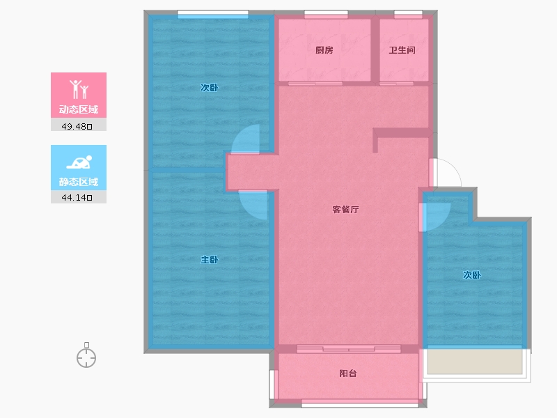 山东省-日照市-安泰悠山美居-84.00-户型库-动静分区