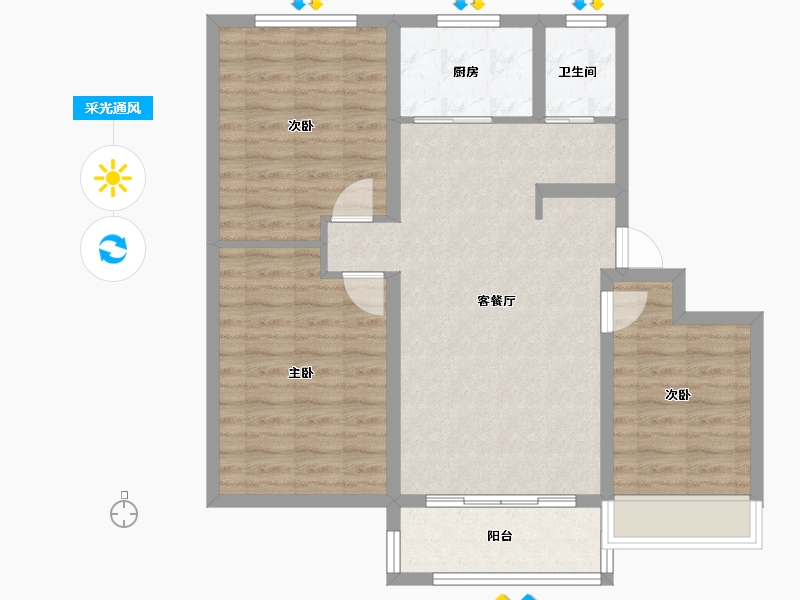 山东省-日照市-安泰悠山美居-84.00-户型库-采光通风