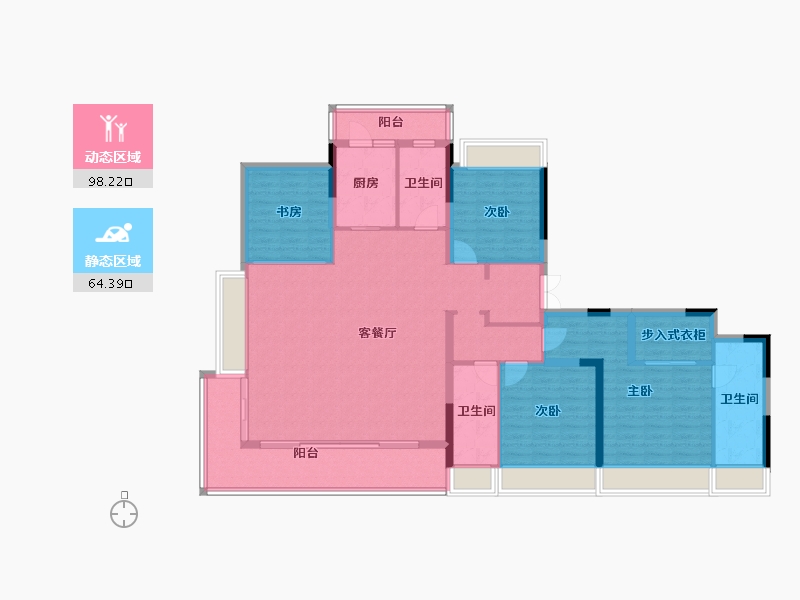 湖南省-株洲市-未名1898-147.34-户型库-动静分区