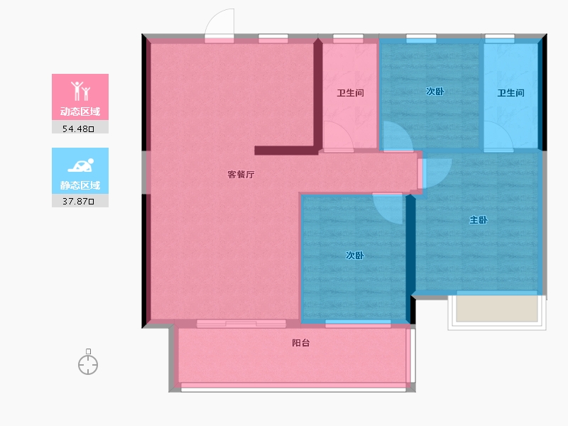 江西省-赣州市-臻顺·滨江壹号-83.20-户型库-动静分区