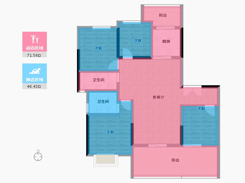 四川省-遂宁市-金宏璟悦湾-104.65-户型库-动静分区