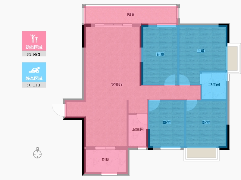 广东省-梅州市-东润华庭-101.13-户型库-动静分区