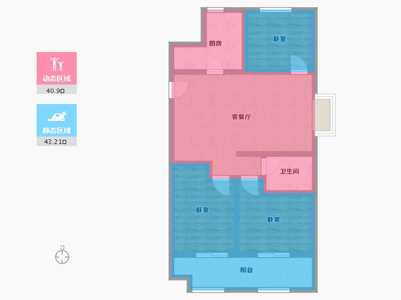 山东省-威海市-中梁国信海岳府-73.87-户型库-动静分区