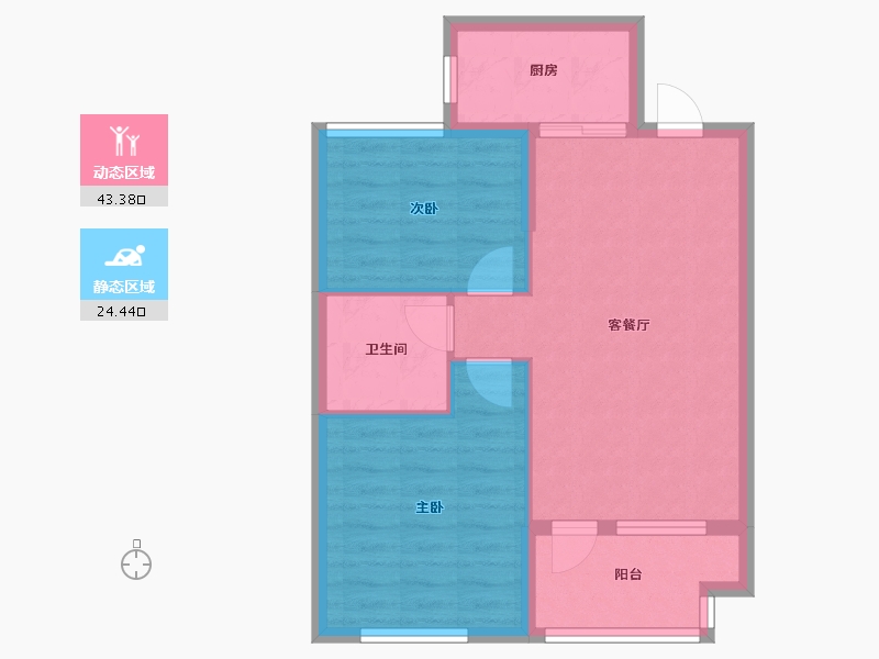 河北省-廊坊市-荣盛花语城-60.80-户型库-动静分区