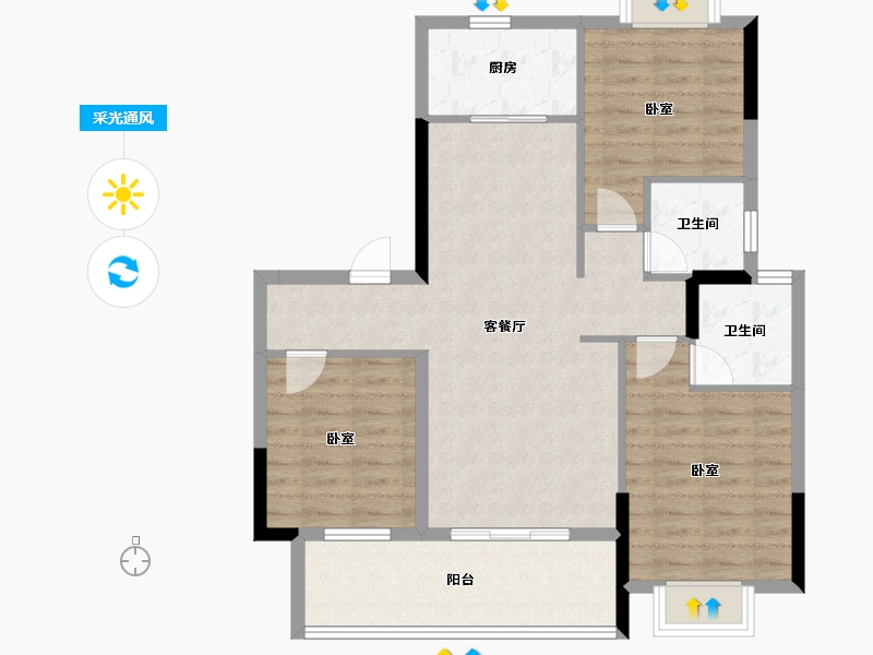 江西省-赣州市-南康·居然大观-88.80-户型库-采光通风