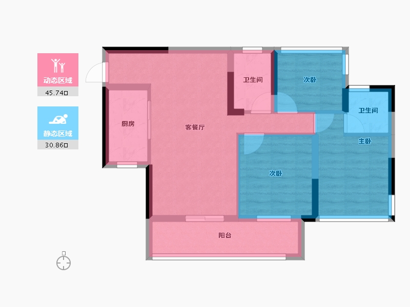 四川省-广安市-和喜·翰林学府-67.37-户型库-动静分区