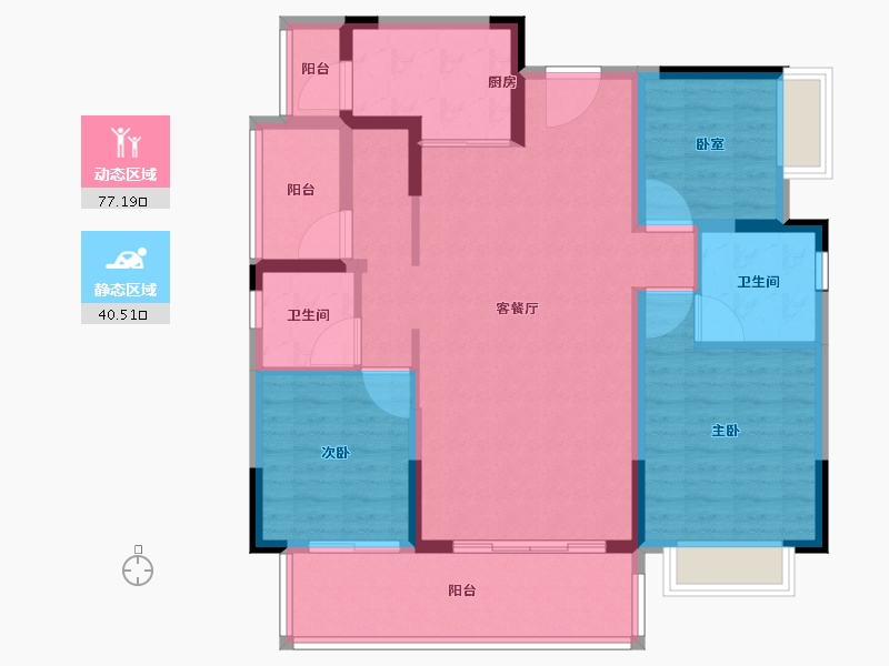 广东省-梅州市-五华敏捷城-105.61-户型库-动静分区