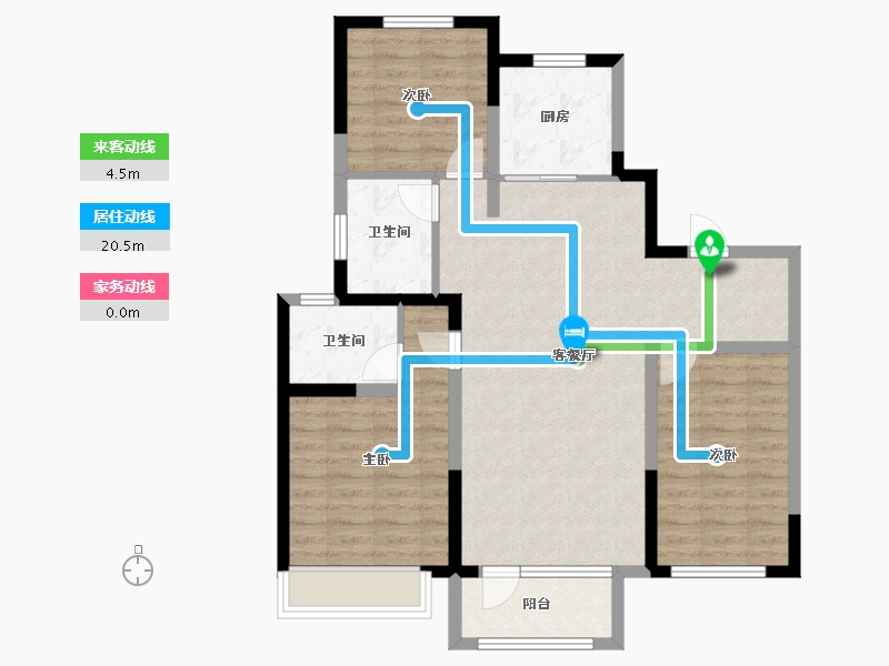 山东省-淄博市-国信国际公馆-91.18-户型库-动静线