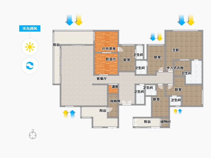 湖南省-衡阳市-汇方雁归来-360.00-户型库-采光通风