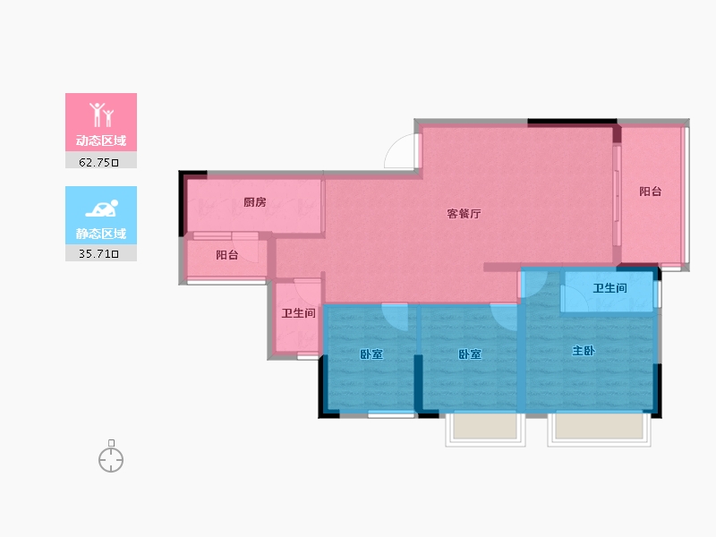 广东省-梅州市-东润华庭-88.20-户型库-动静分区