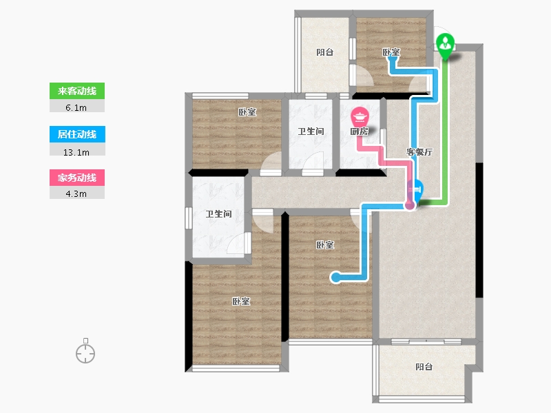 湖南省-衡阳市-汇方雁归来-108.25-户型库-动静线