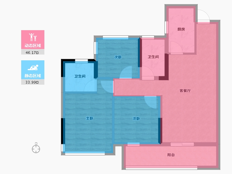 四川省-广安市-和喜·翰林学府-70.64-户型库-动静分区