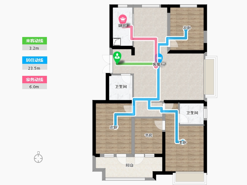 河北省-廊坊市-荣盛水岸花语-103.20-户型库-动静线