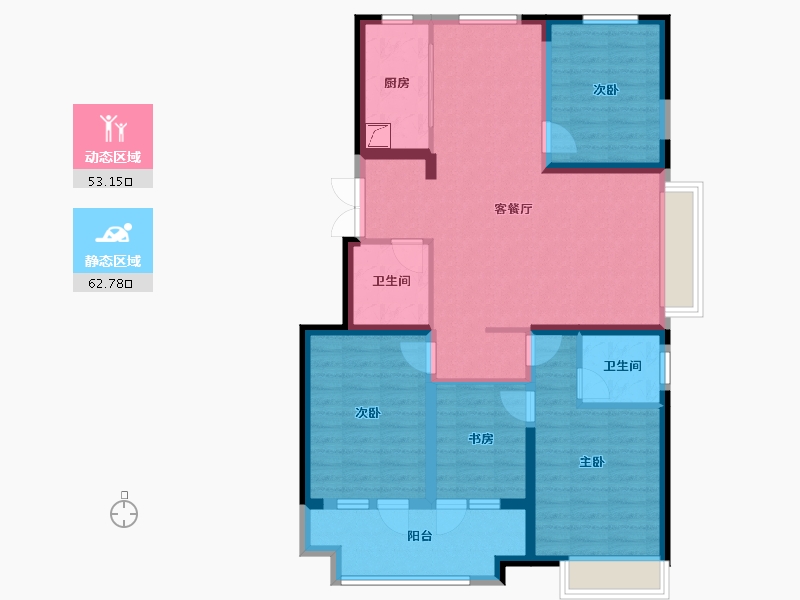 河北省-廊坊市-荣盛水岸花语-103.20-户型库-动静分区