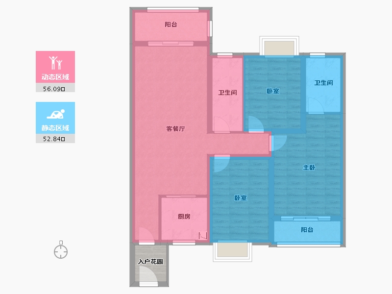 海南省-海口市-海南民生凤凰城-100.37-户型库-动静分区