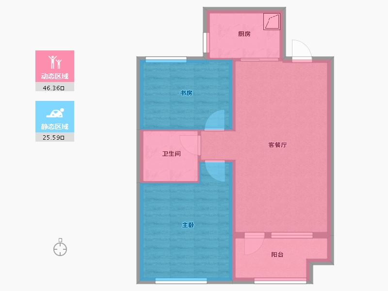 河北省-廊坊市-荣盛花语城-63.99-户型库-动静分区