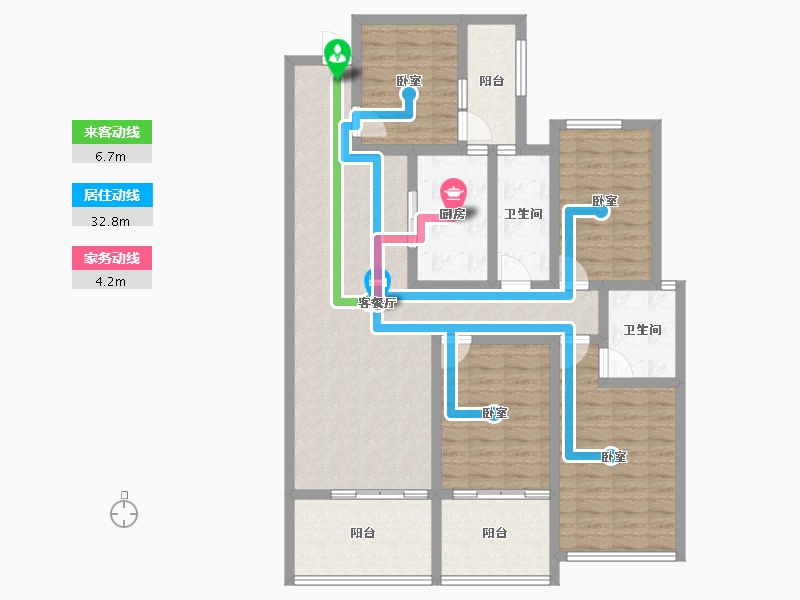 湖南省-衡阳市-汇方雁归来-119.37-户型库-动静线