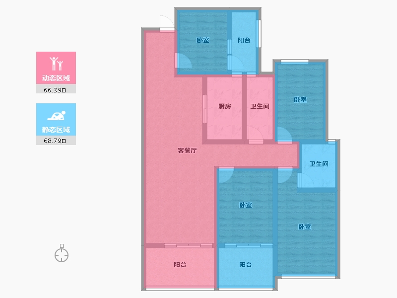 湖南省-衡阳市-汇方雁归来-119.37-户型库-动静分区