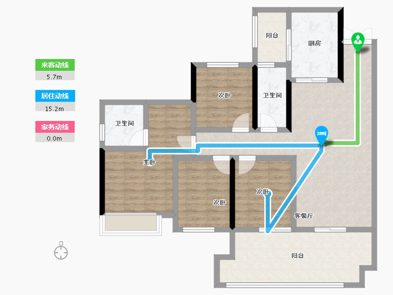 四川省-遂宁市-金宏璟悦湾-103.53-户型库-动静线