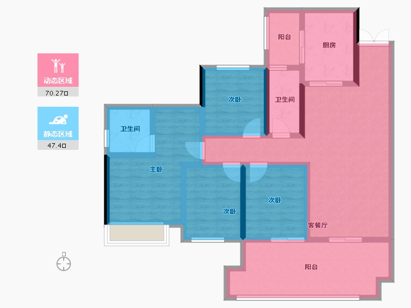 四川省-遂宁市-金宏璟悦湾-103.53-户型库-动静分区