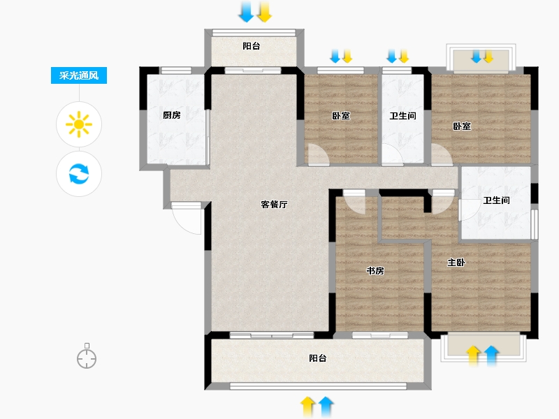 湖南省-株洲市-青龙湾-127.77-户型库-采光通风