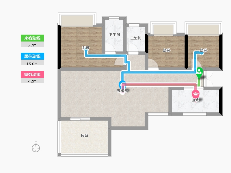 四川省-遂宁市-金宏璟悦湾-80.87-户型库-动静线